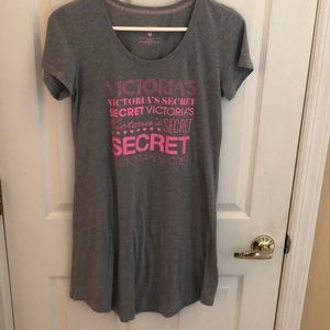 Victoria's Secret gray and pink night shirt nightgown size Small GUC